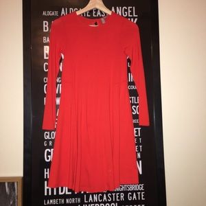RED ASOS BABYDOLL DRESS SIZE SMALL